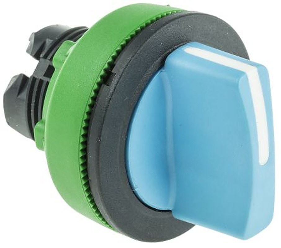 Schneider Electric Harmony XB5 Series 3 Position Selector Switch Head, 30 mm Cutout, Blue Handle, IP66, IP67, IP69K