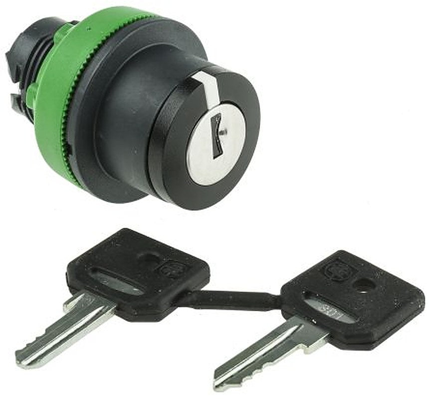 Schneider Electric Harmony XB5 3-position Key Switch Head, Spring Return, 30 mm Cutout