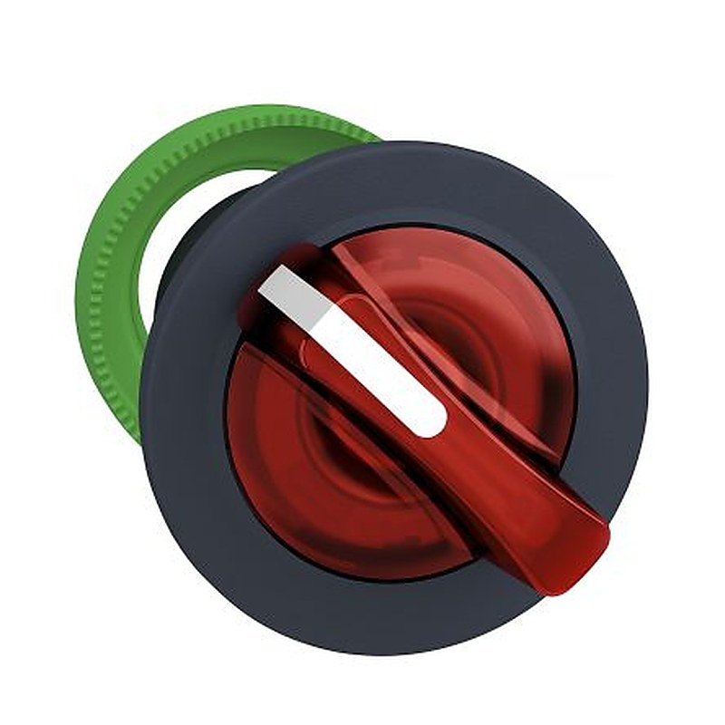Schneider Electric Harmony XB5 Series 2 Position Illuminated Selector Switch Head, 30 mm Cutout, Red Handle, IP69K,