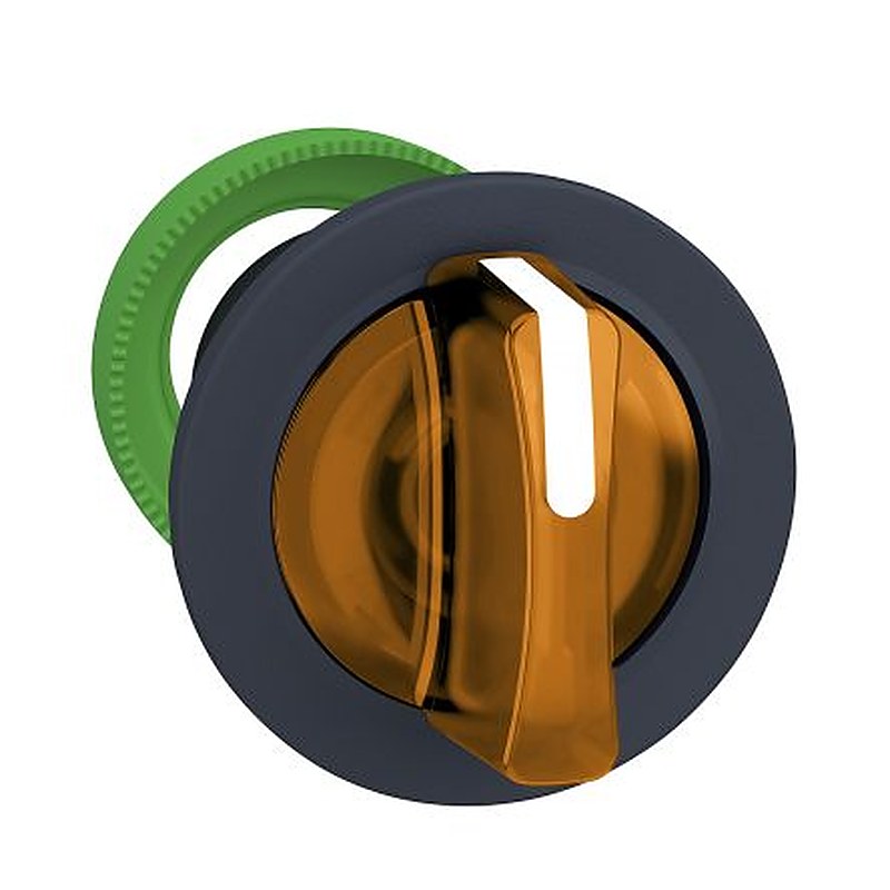Schneider Electric Harmony XB5 Series 2 Position Illuminated Selector Switch Head, 30 mm Cutout, Orange Handle, IP67,