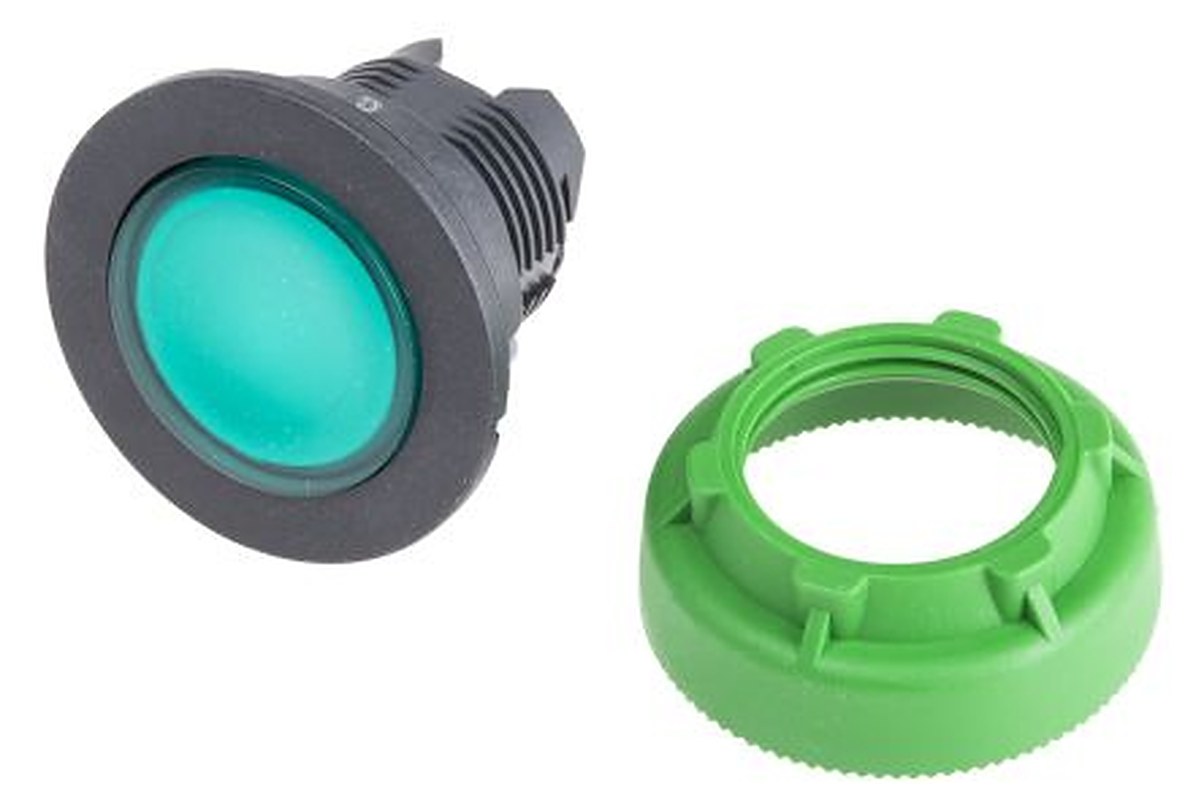 Schneider Electric Harmony XB5 Series Green Momentary Push Button Head, 30 mm Cutout, IP66, IP67, IP69K