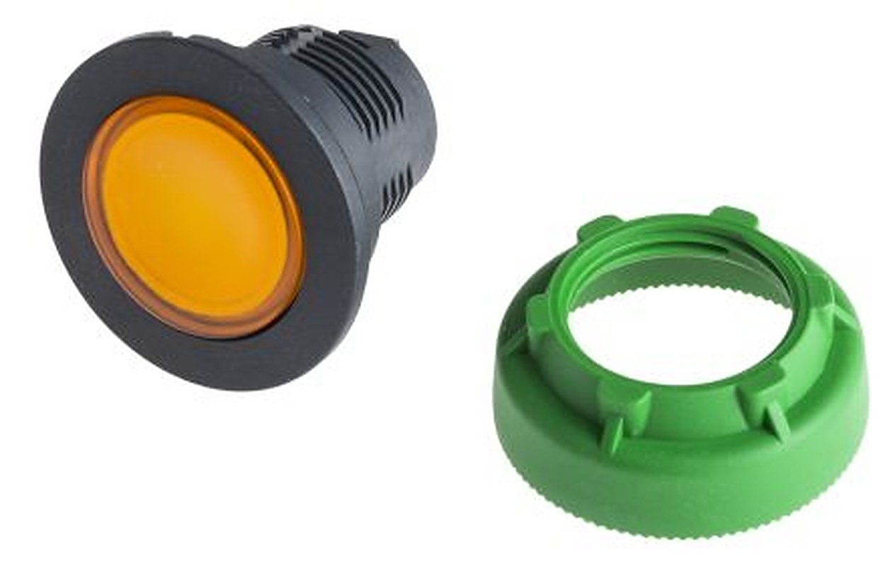 Schneider Electric Harmony XB5 Series Orange Momentary Push Button Head, 30 mm Cutout, IP67, IP66, IP69K