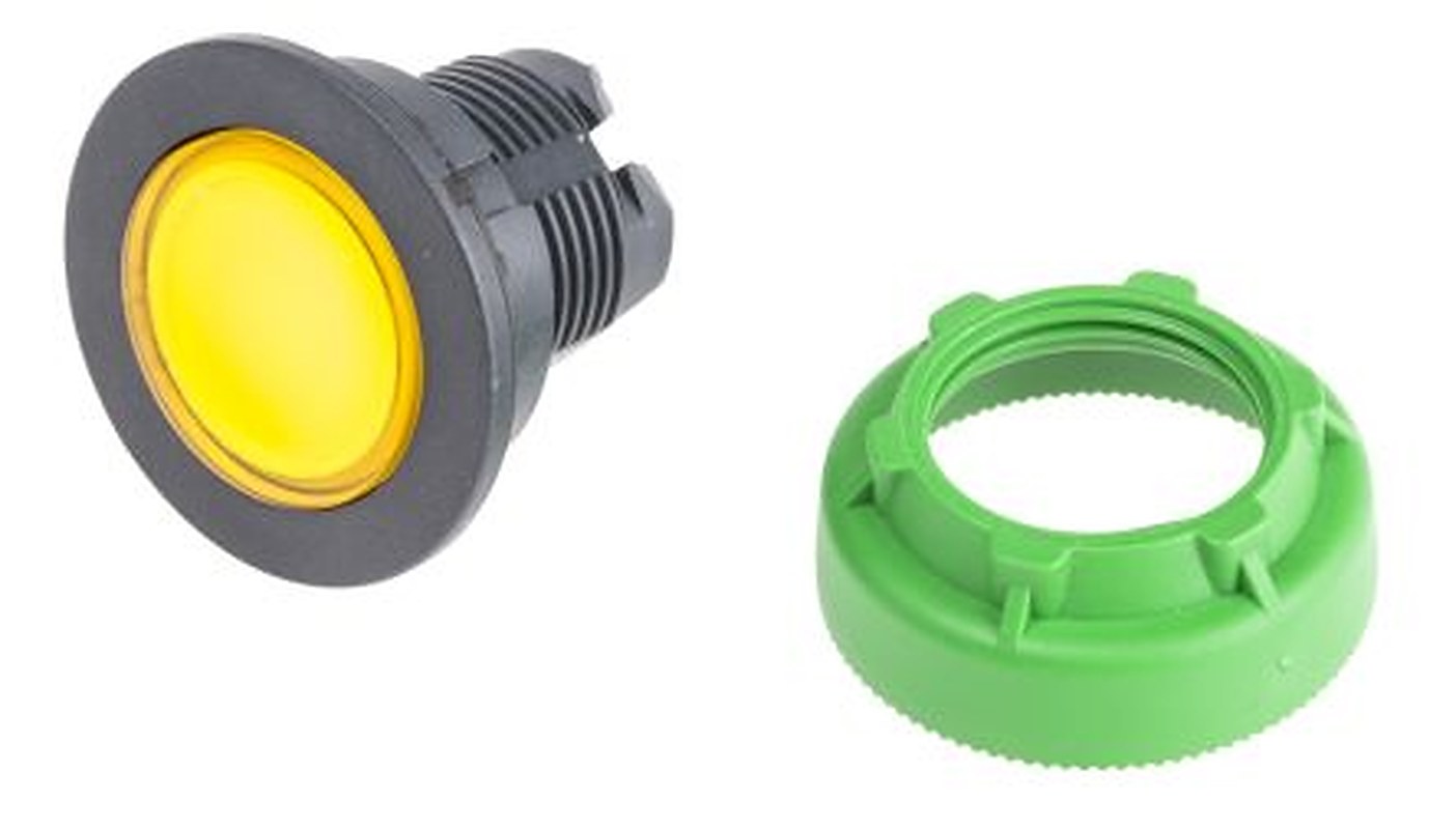 Schneider Electric Harmony XB5 Series Yellow Momentary Push Button Head, 30 mm Cutout, IP67, IP66