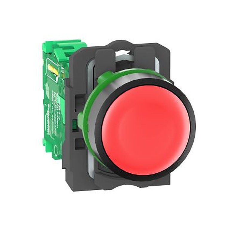 Schneider Electric Harmony XB5 Series Radio Control Switch, Spring Return, Panel, 22.3 mm Cutout, Red LED, 240 V dc 240