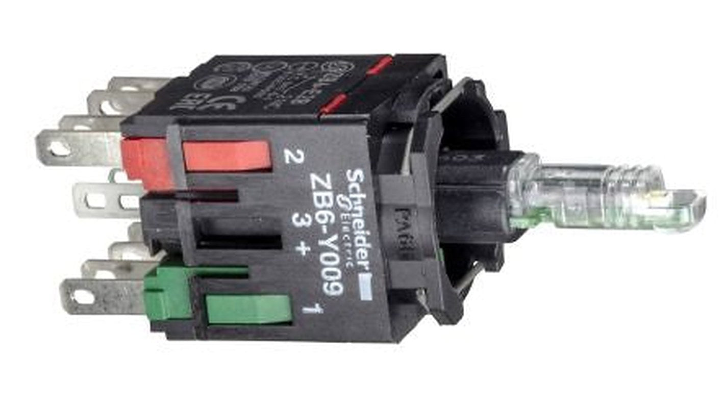 Schneider Electric Harmony XB6 Series Contact & Light Block, 12V ac/dc, 24 V, Yellow Light, 1 NO