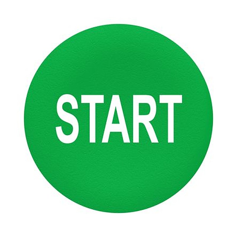 Schneider Electric Legend Plate for Use with Push Buttons, Pre-printed "Start