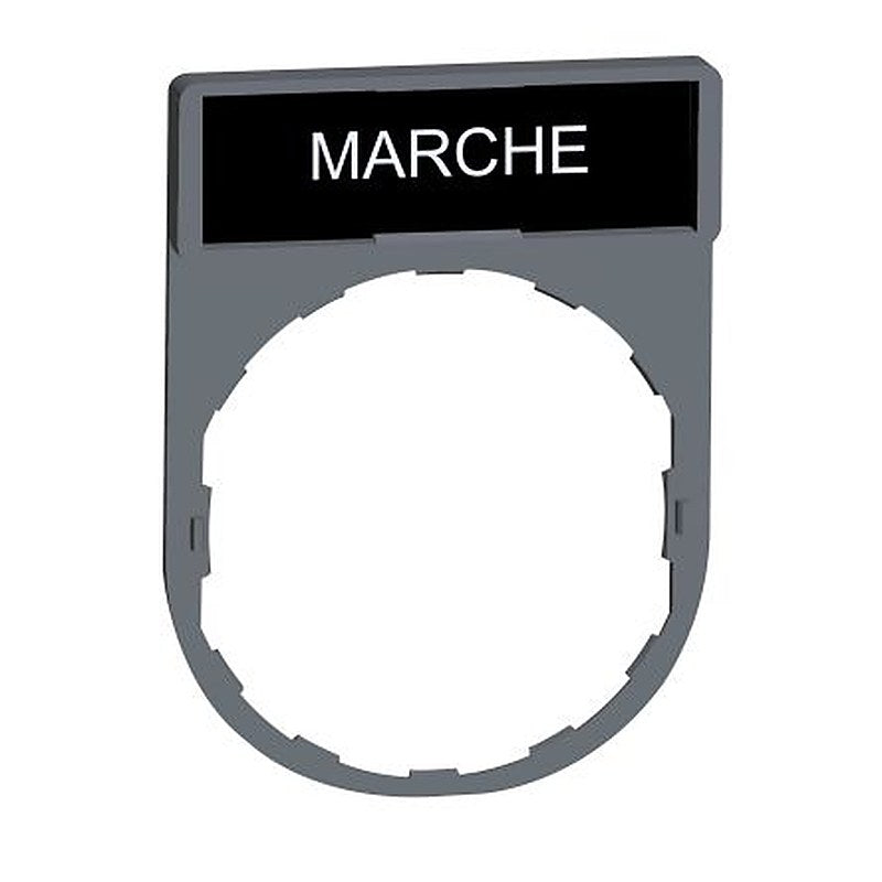 Schneider Electric Legend for Use with Harmony XB5, Harmony XB4, Pre-printed "White MARCHE 1 Black Side, 1 Red Side