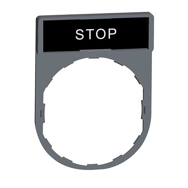 Schneider Electric Legend & Legend Holder Kit for Use with Push Buttons, Pre-printed "1 Red Side Background, White STOP