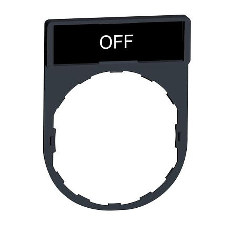 Schneider Electric Label Holder for Use with Harmony XB4, Harmony XB5 Range, Pre-printed "White OFF on 1 Black Side, 1