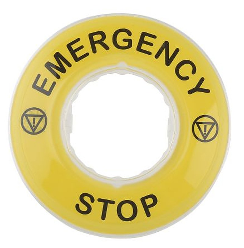 Schneider Electric 3D Marked Legend Plate for Use with Emergency Stop Mushroom Head Push Button