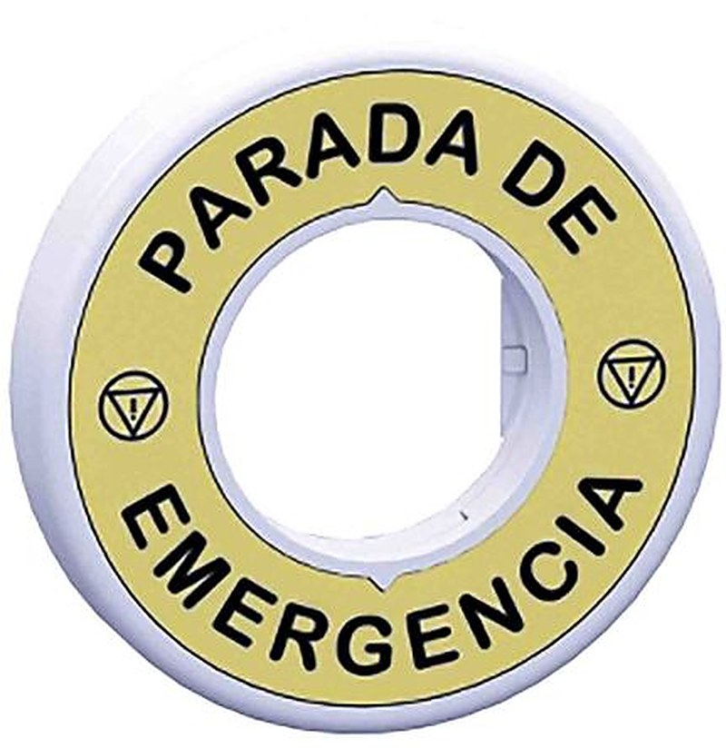 Schneider Electric Illuminated Marked Legend Ring for Use with Emergency Stop Mushroom Head Push-Button