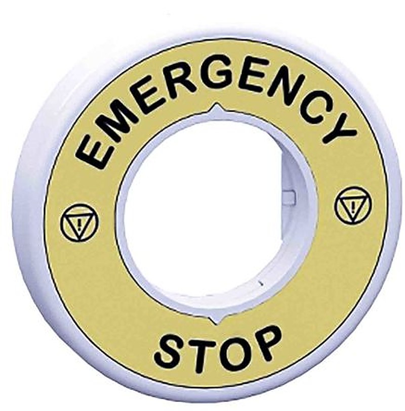 Schneider Electric Illuminated Marked Legend Ring for Use with Emergency Stop Mushroom Head Push Button