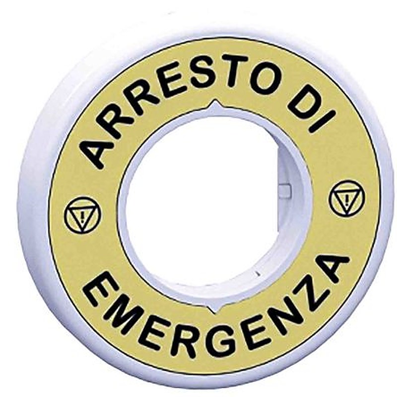 Schneider Electric Illuminated Marked Legend Ring for Use with Emergency Stop Mushroom Head Push-Button