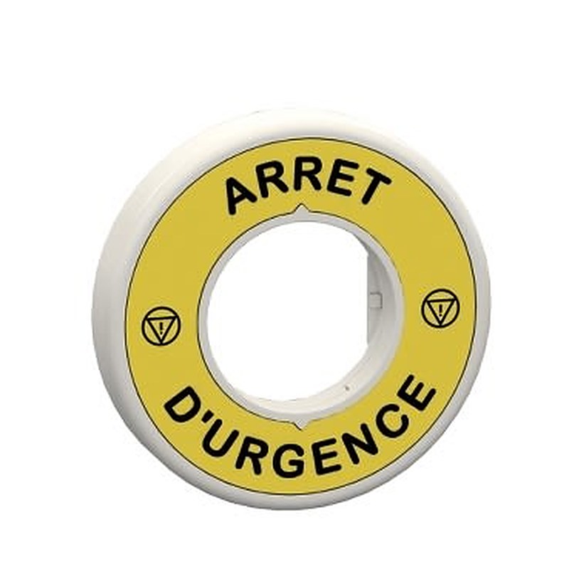 Schneider Electric Illuminated Marked Legend Ring for Use with Emergency Stop Mushroom Head Push Button