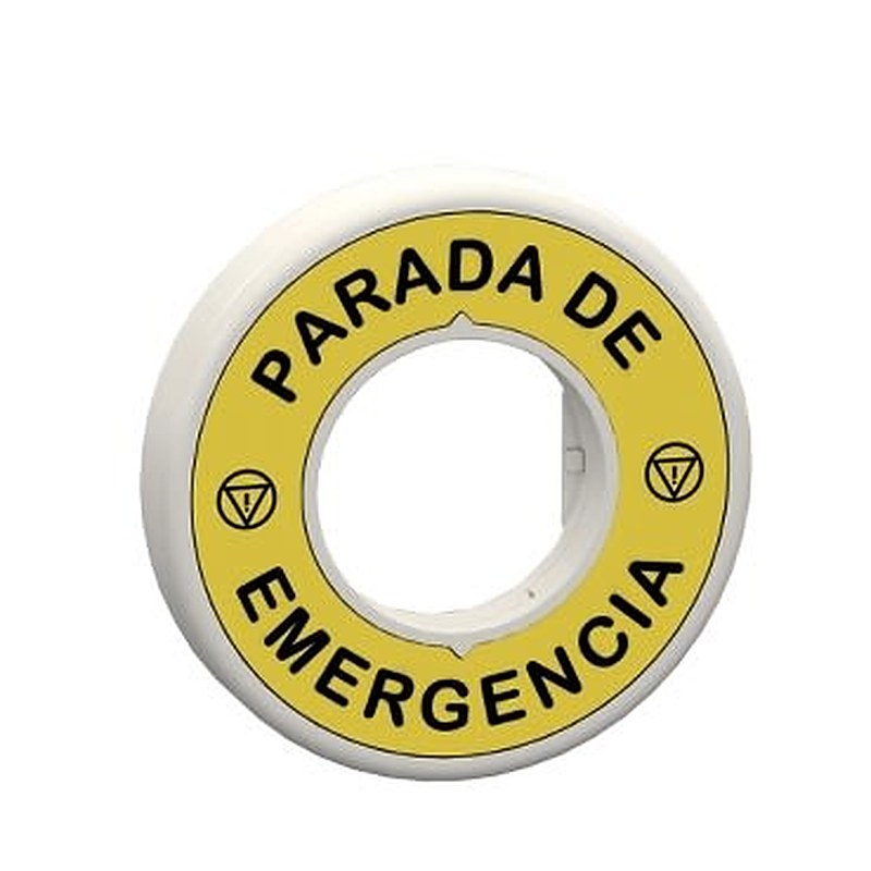 Schneider Electric Illuminated Marked Legend Ring for Use with Emergency Stop Mushroom Head Push-Button