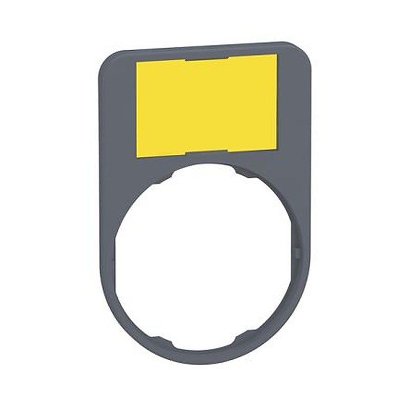 Schneider Electric Legend & Legend Holder Kit for Use with Push Buttons, Pre-printed "1 Yellow Side Background, Unmarked