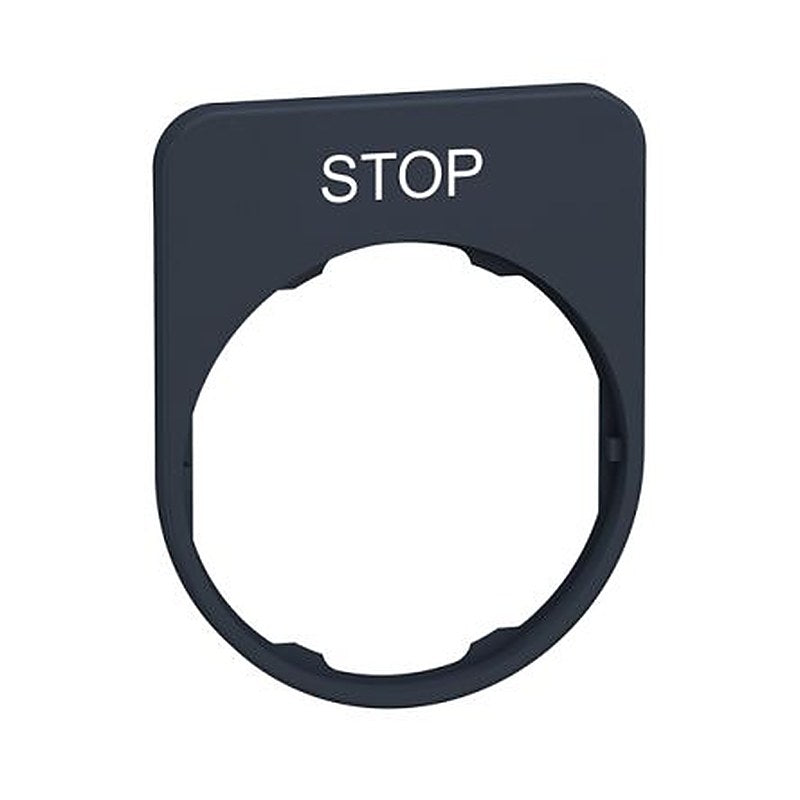 Schneider Electric Legend & Legend Holder Kit for Use with Push Buttons, Pre-printed "White STOP