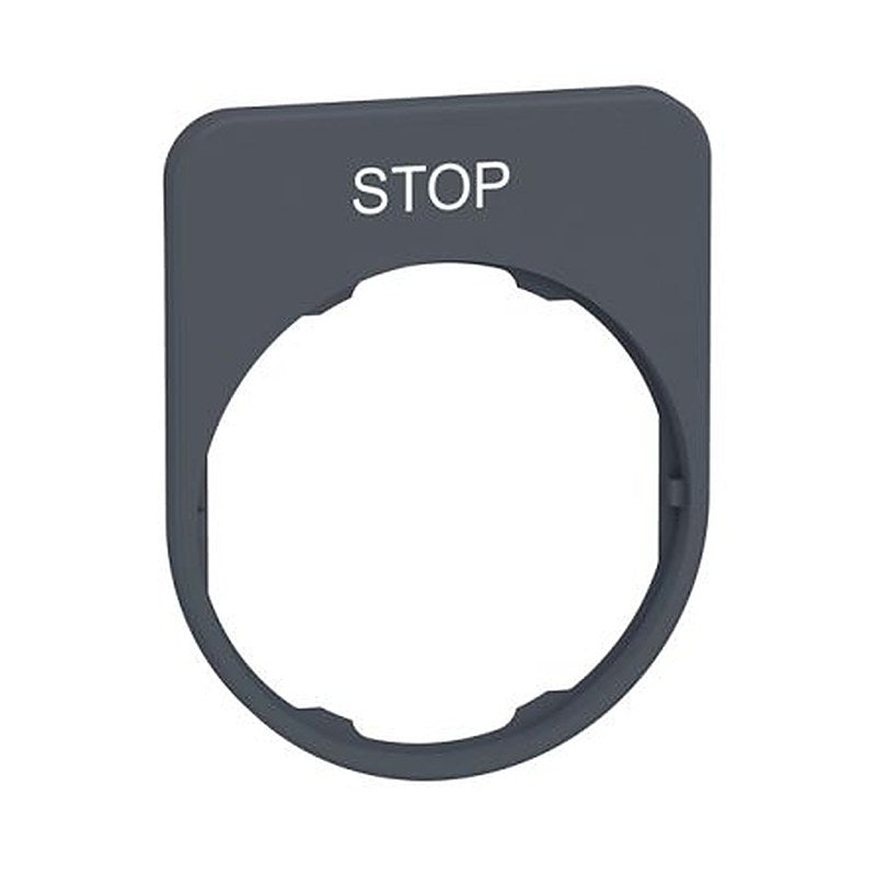 Schneider Electric Legend & Legend Holder Kit for Use with Push Buttons, Pre-printed "White STOP