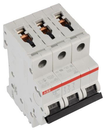 ABB System Pro M Compact S200M Miniature Circuit Breaker, 3-Pole, 2A, Type C, 440V ac AC, 12 V dc DC, 10 kA Breaking
